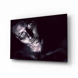 Donna con glitter argentati nell'ombra quadro in vetro - 72x46 cm