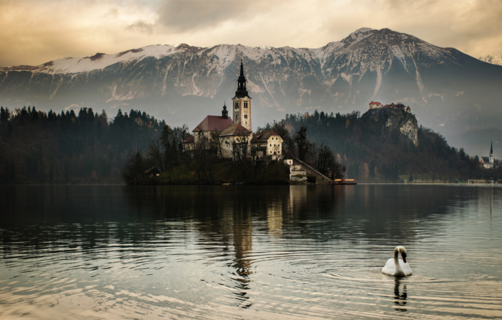 Arte della parete di vetro Lago