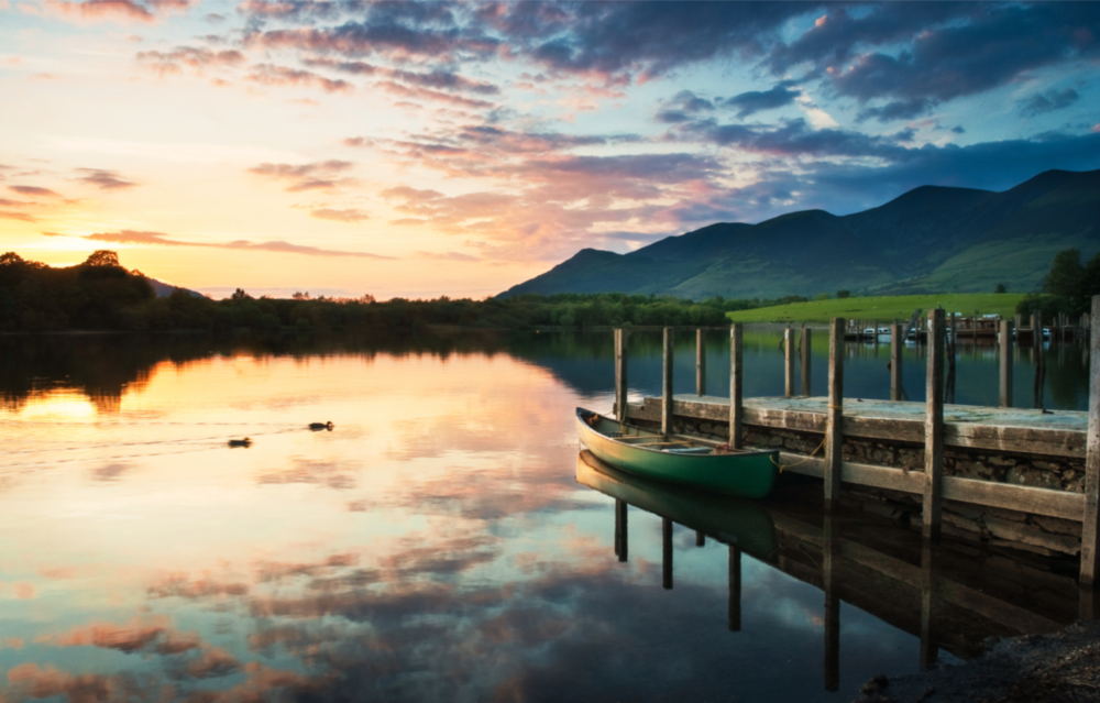 Arte della parete di vetro Lago paesaggio