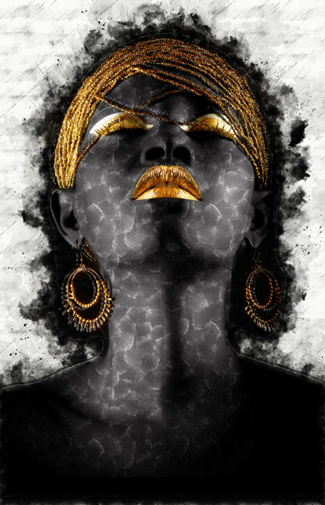 Arte della parete di vetro Ritratto africano