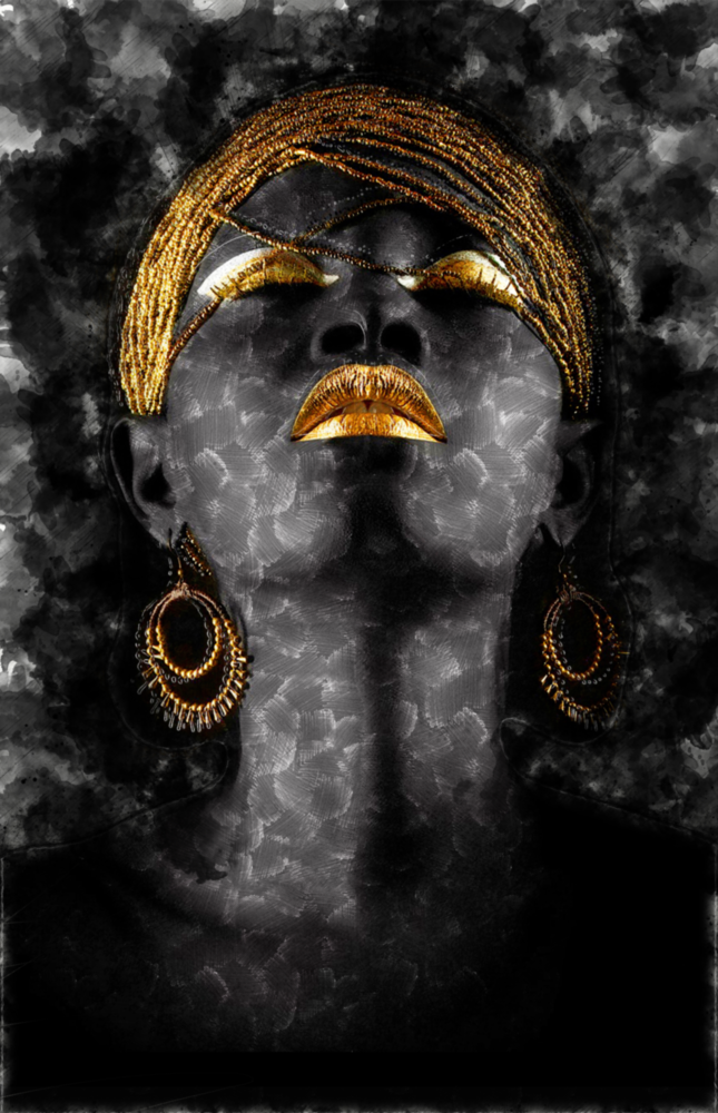 Afrikanische Frau Porträt Glasbild