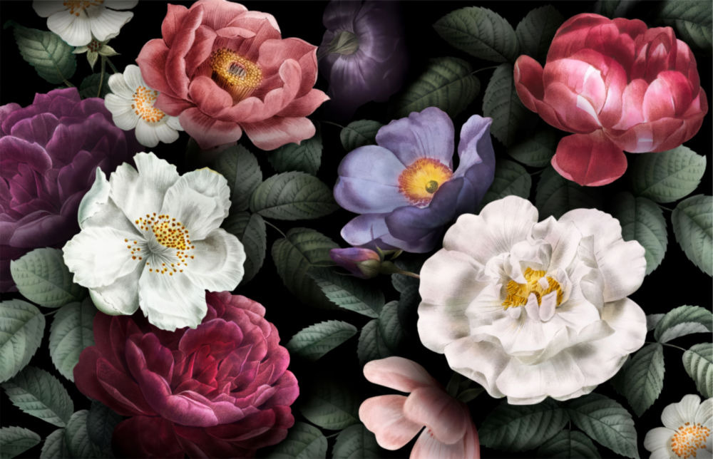 Arte della parete di vetro Floreale