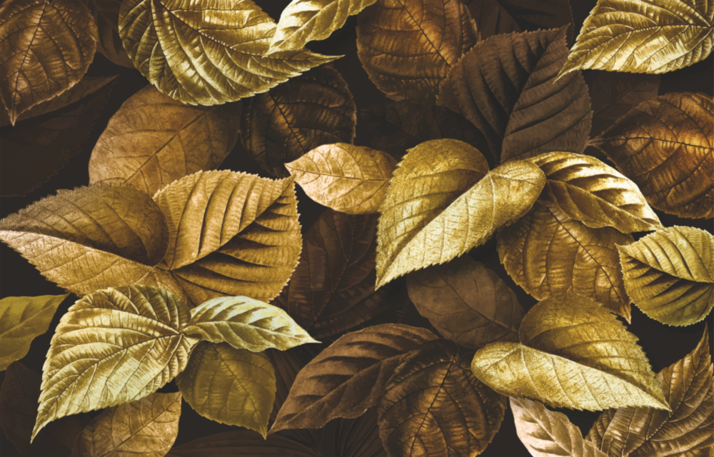 Arte della parete di vetro Foglia gialla