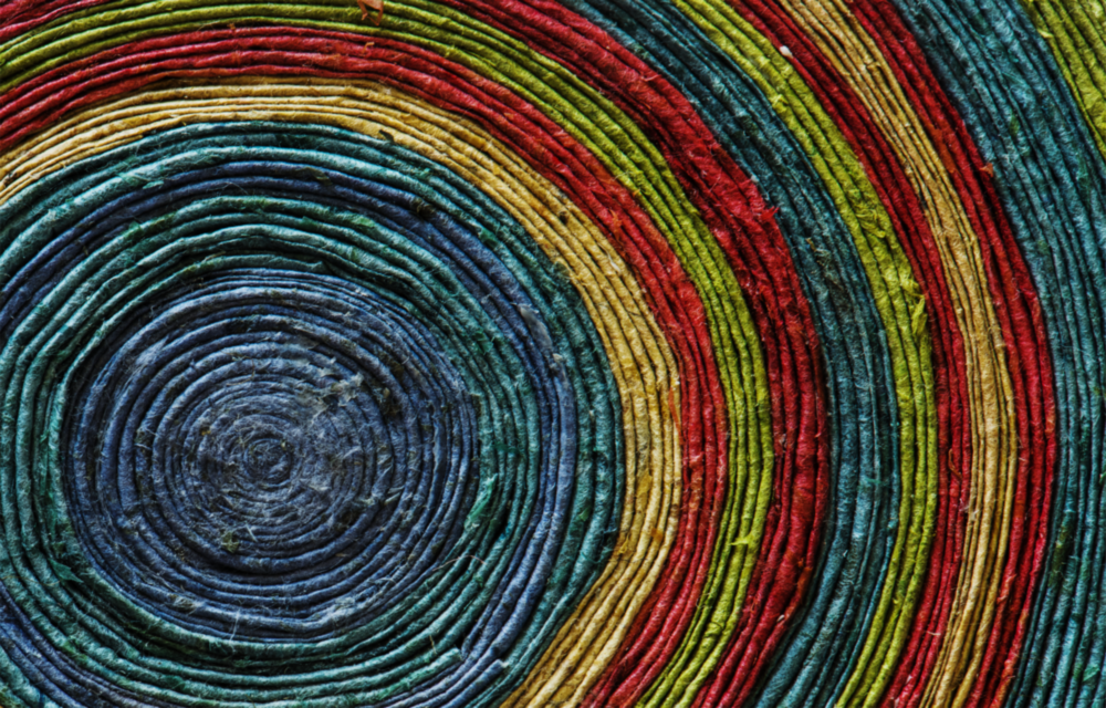 Colored Spiral Glass Wall Art
