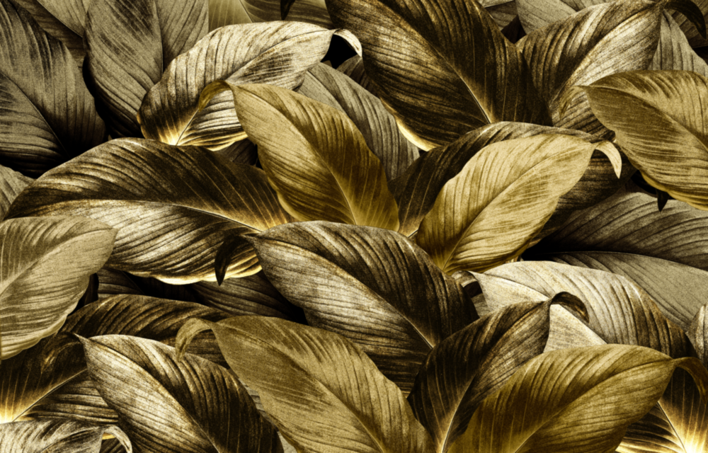 Arte della parete di vetro Foglia gialla