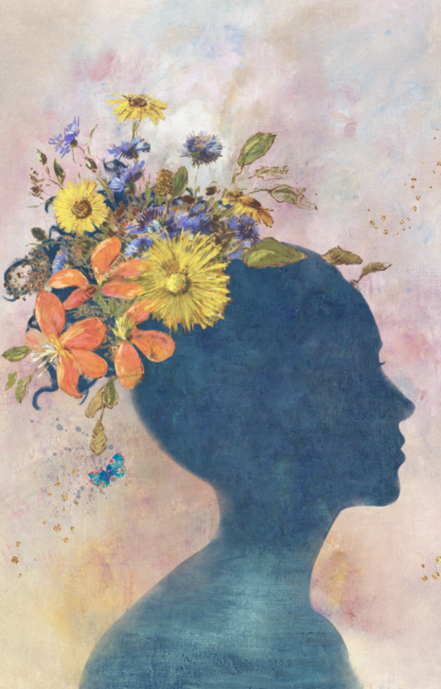 Portrait de femme Impression sur verre