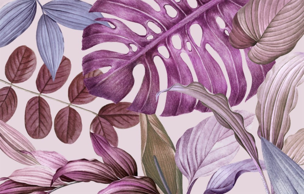 Feuilles tropicales Impression sur verre