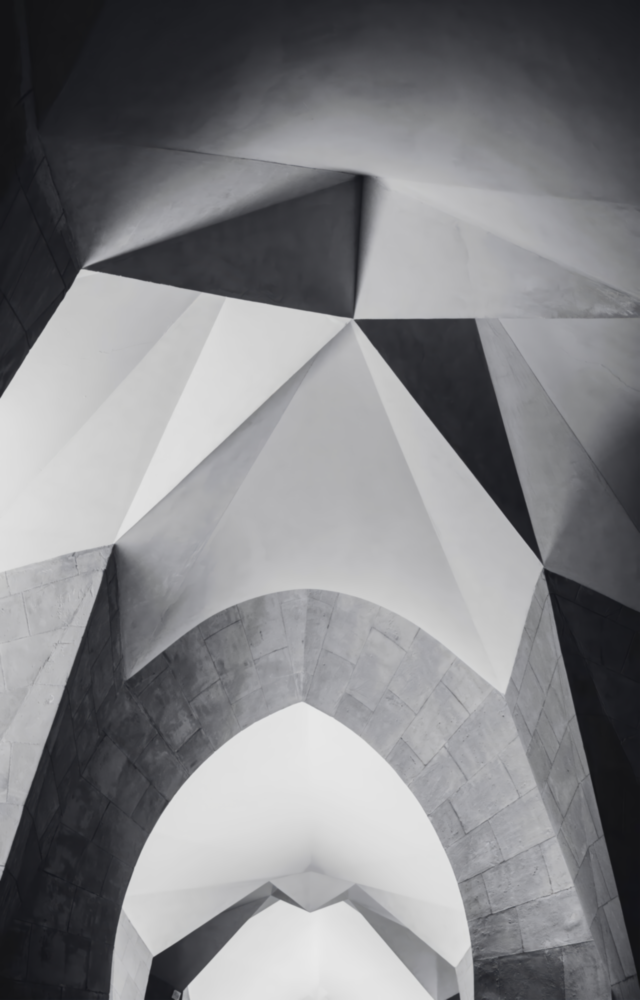 Architektonische geometrische Formen Glasbild