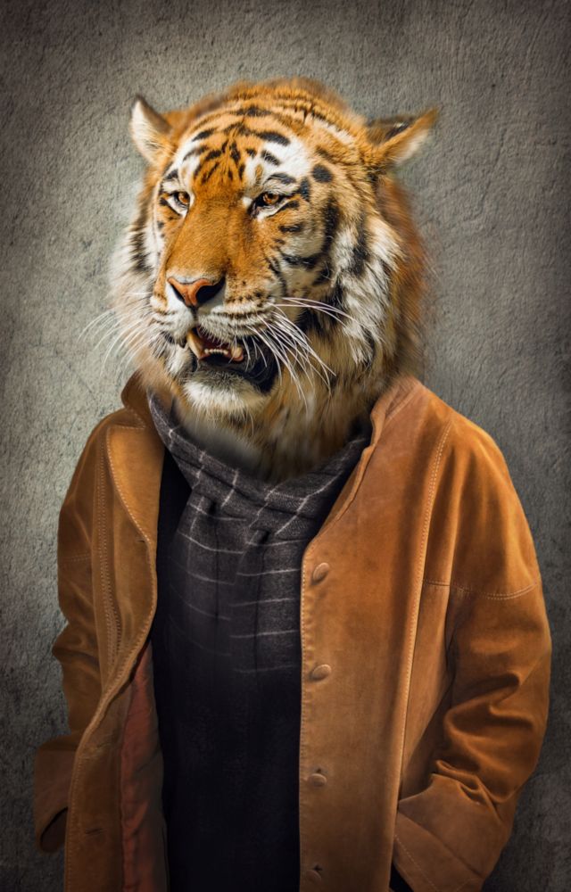 Tiger Head Glass Wall Art