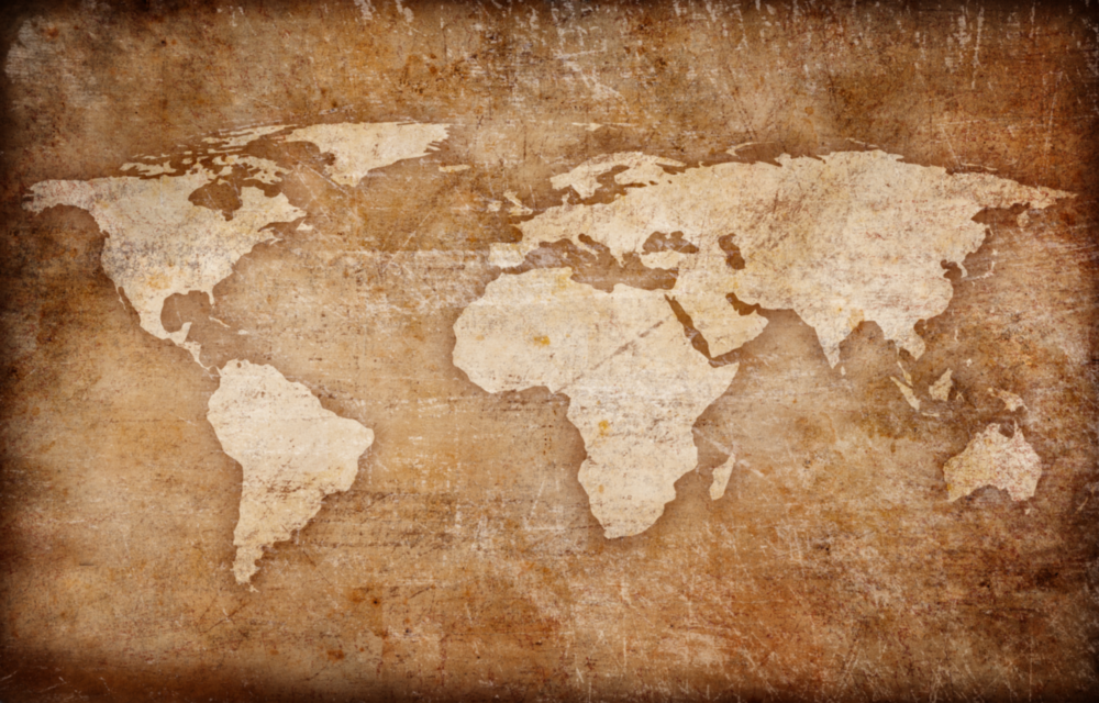 Arte della parete di vetro Mappa del mondo