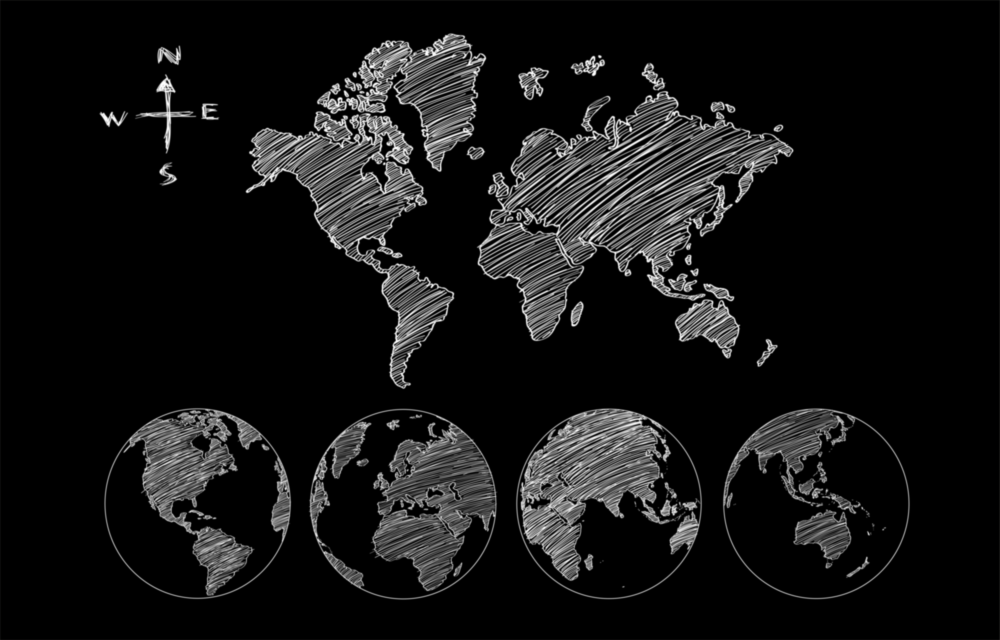 Continents Impression sur verre