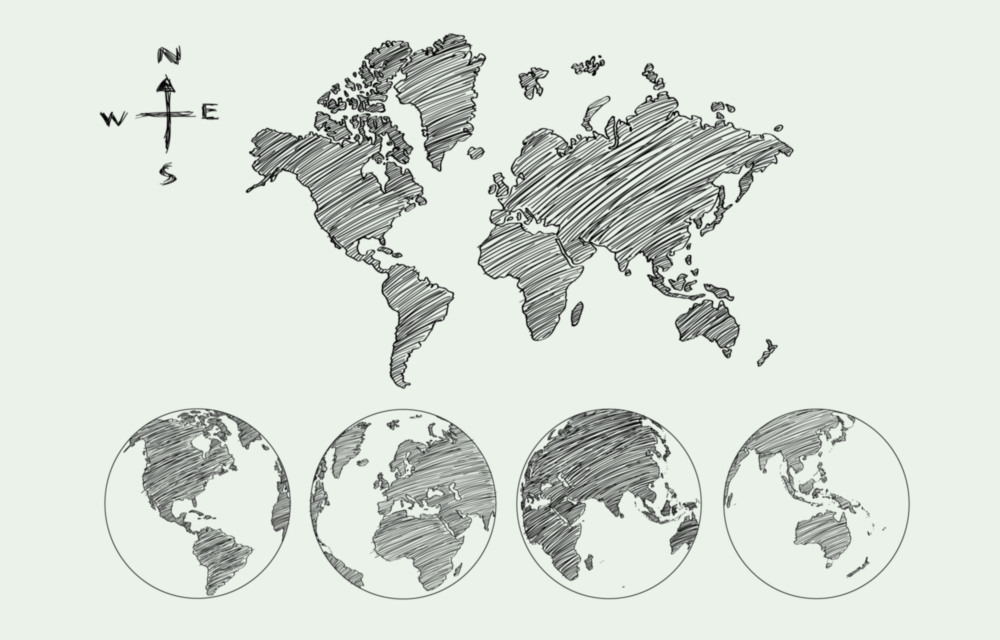 Continents Impression sur verre