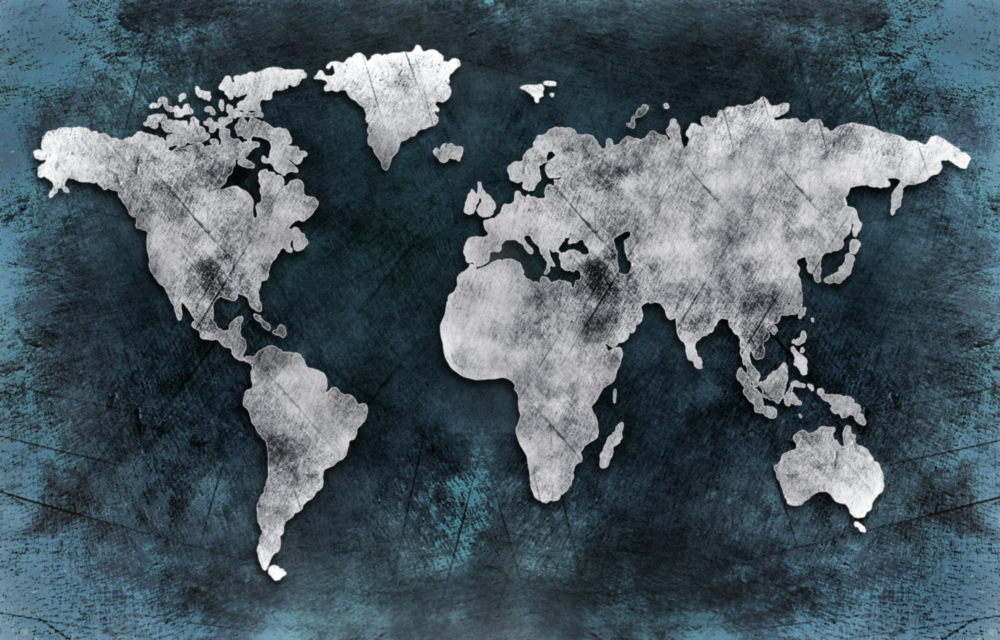 Arte della parete di vetro Mappa del mondo