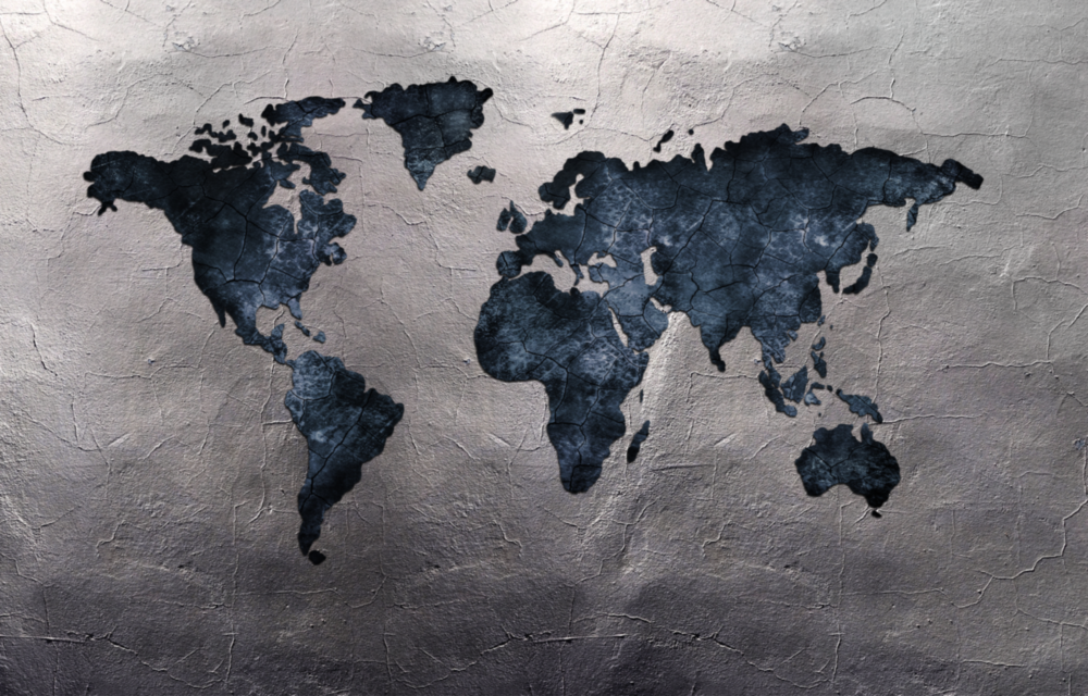 Arte della parete di vetro Mappa del mondo