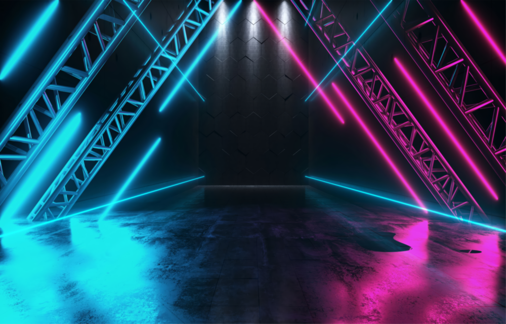 Arte della parete di vetro Luci al neon