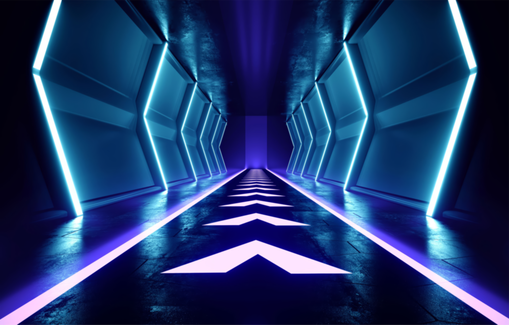 Arte della parete di vetro Luci al neon