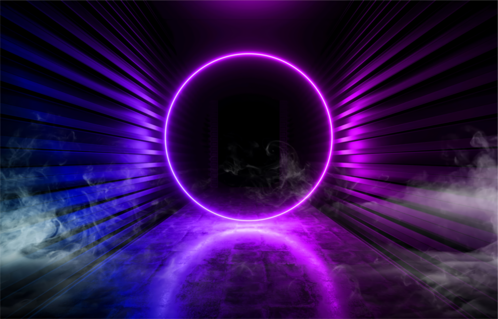 Neonlichter Glasbild