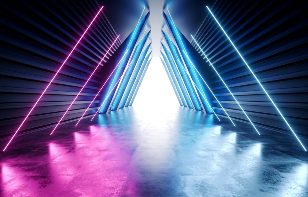 Neon Lights Glass Wall Art