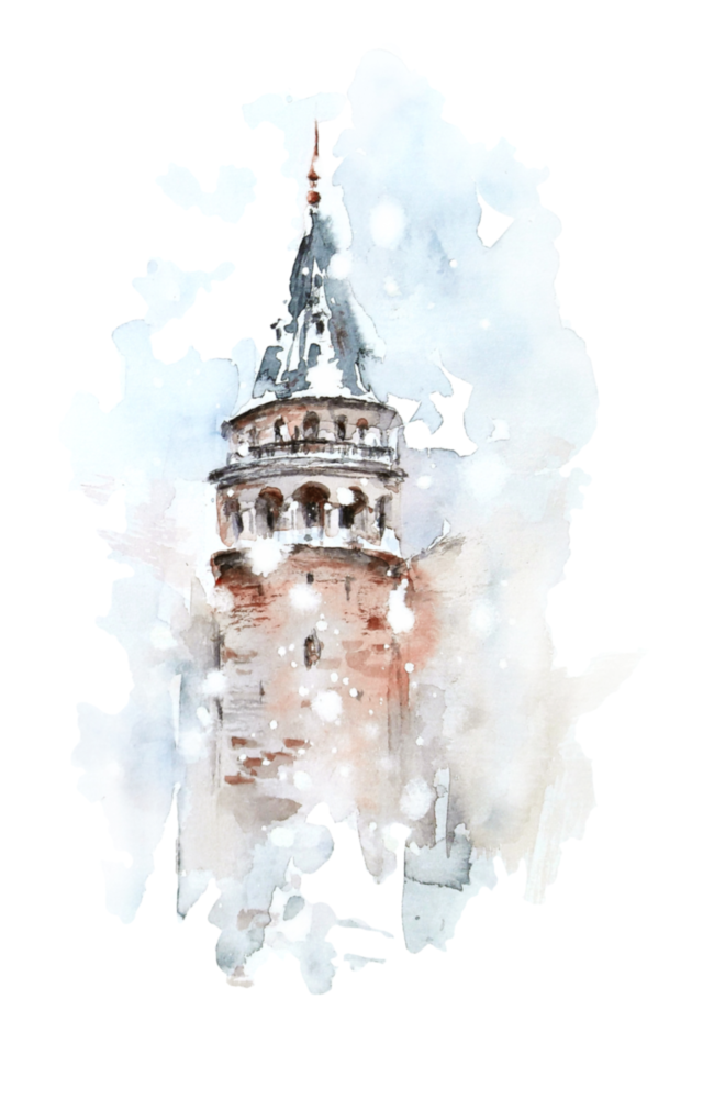 Arte de pared de vidrio de Torre de galata