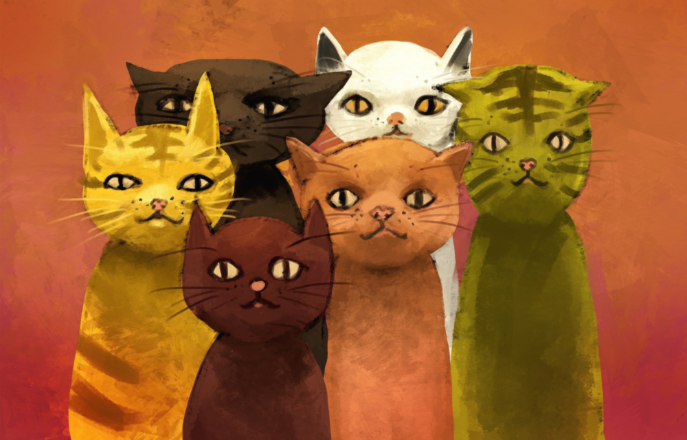 Chats Impression sur verre