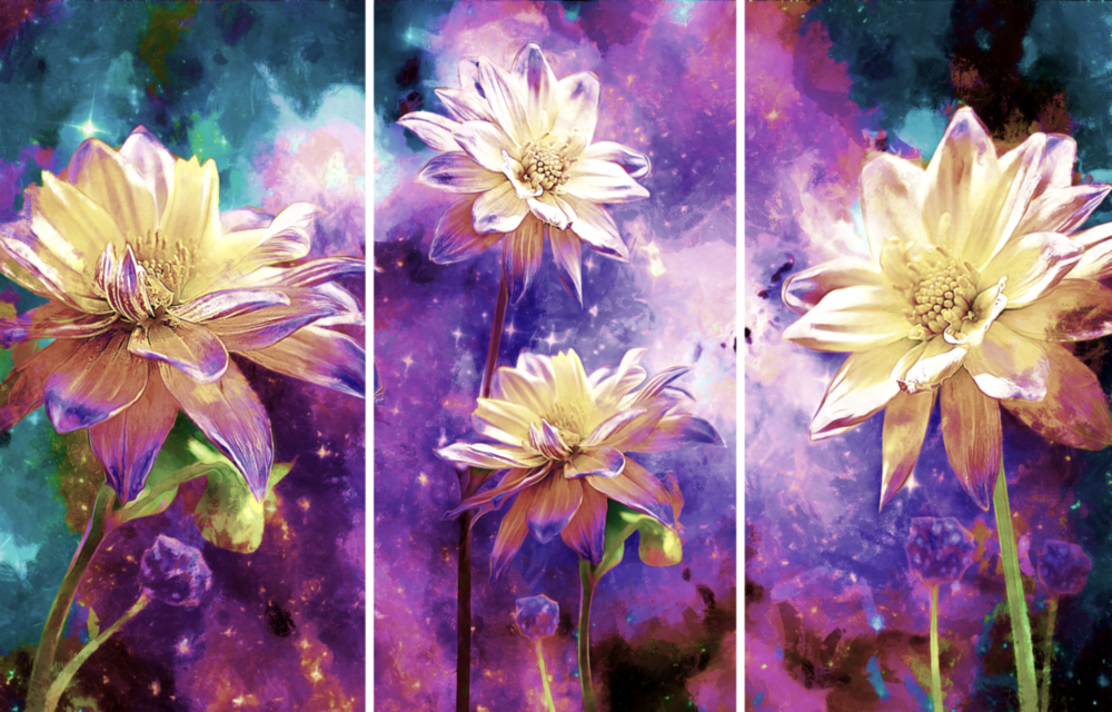 Arte della parete di vetro Fiori