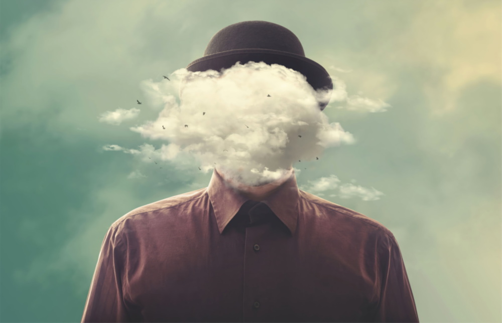 Cloud Man Glass Wall Art