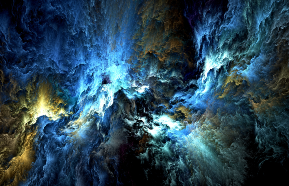 Cosmic Blue Glass Wall Art