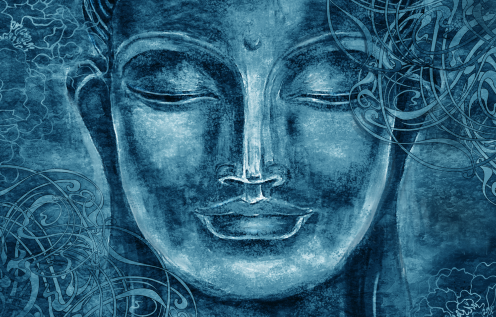 Arte della parete di vetro Scultura blu mistica