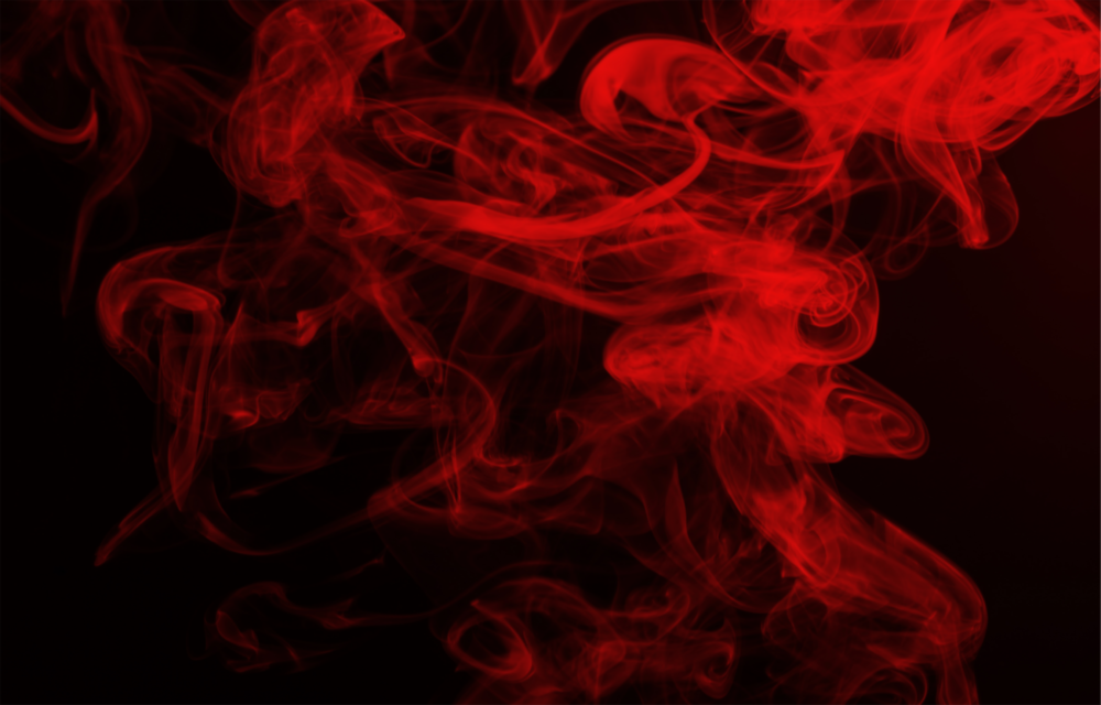 Fumée rouge Impression sur verre