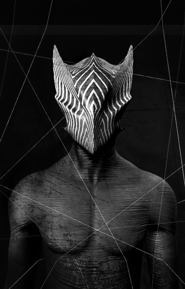 Arte de pared de vidrio de Darko gris