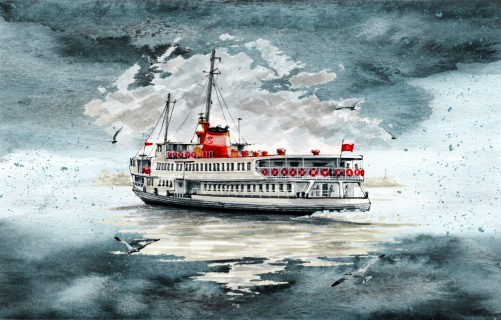 Turquoise à vapeur Impression sur verre