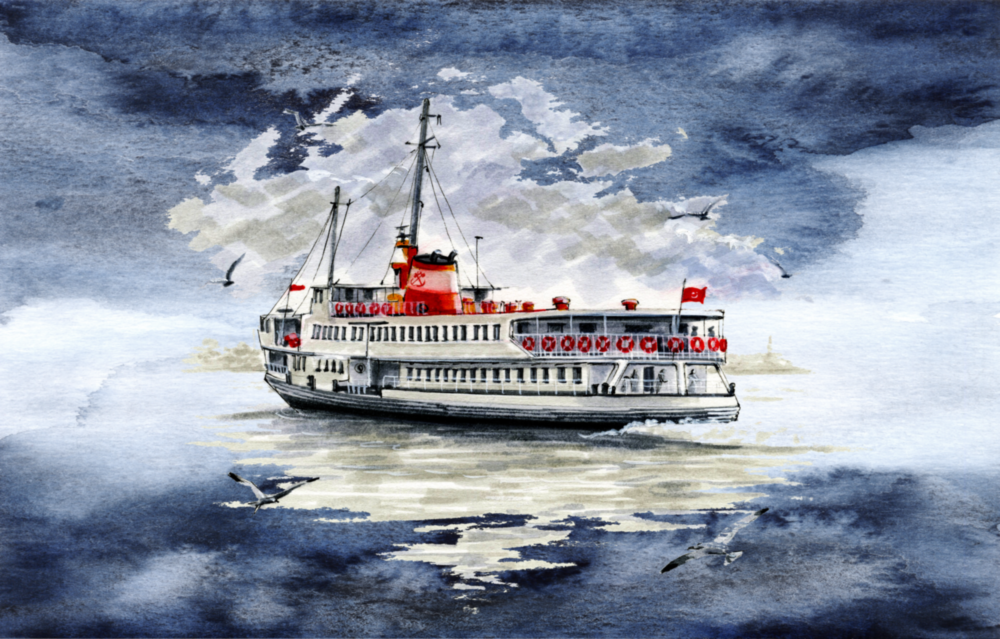 Steamer Glass Wall Art