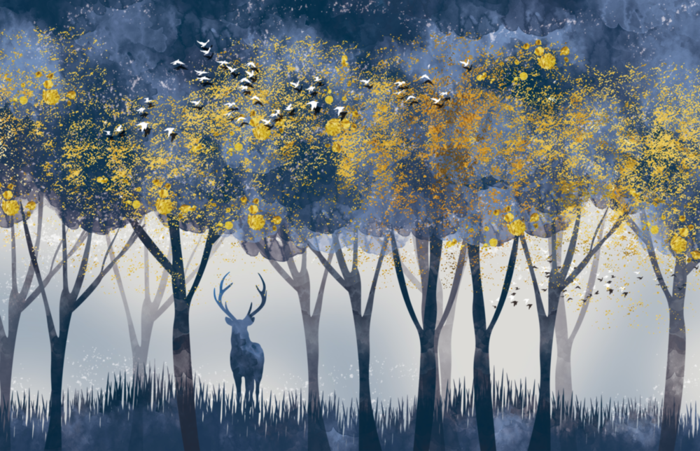 Arte della parete di vetro Deer solitario