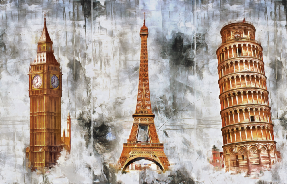 Arte della parete di vetro Torri famose