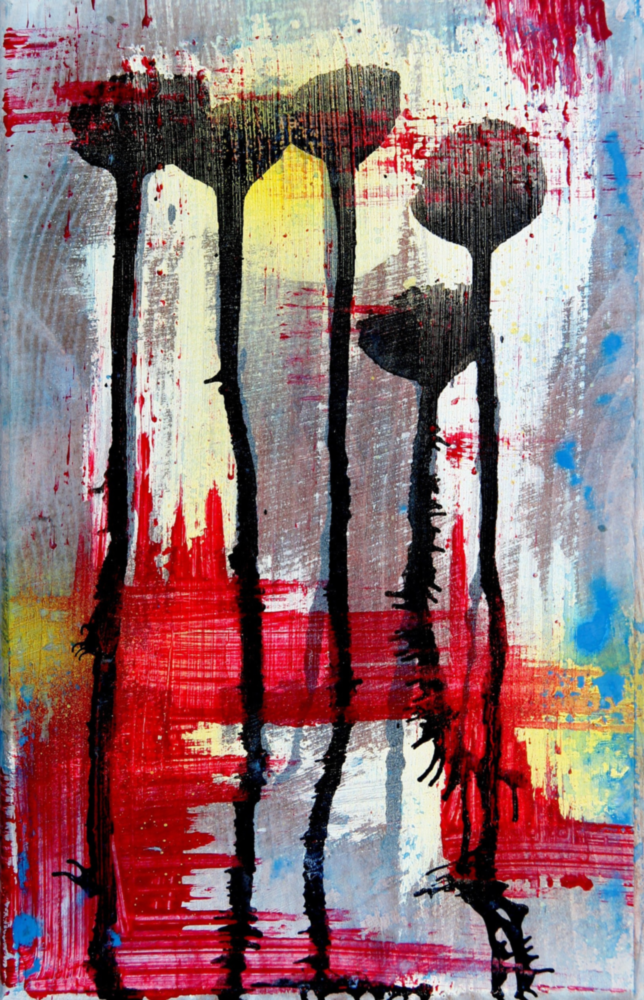 Flower Silhouettes Glass Wall Art