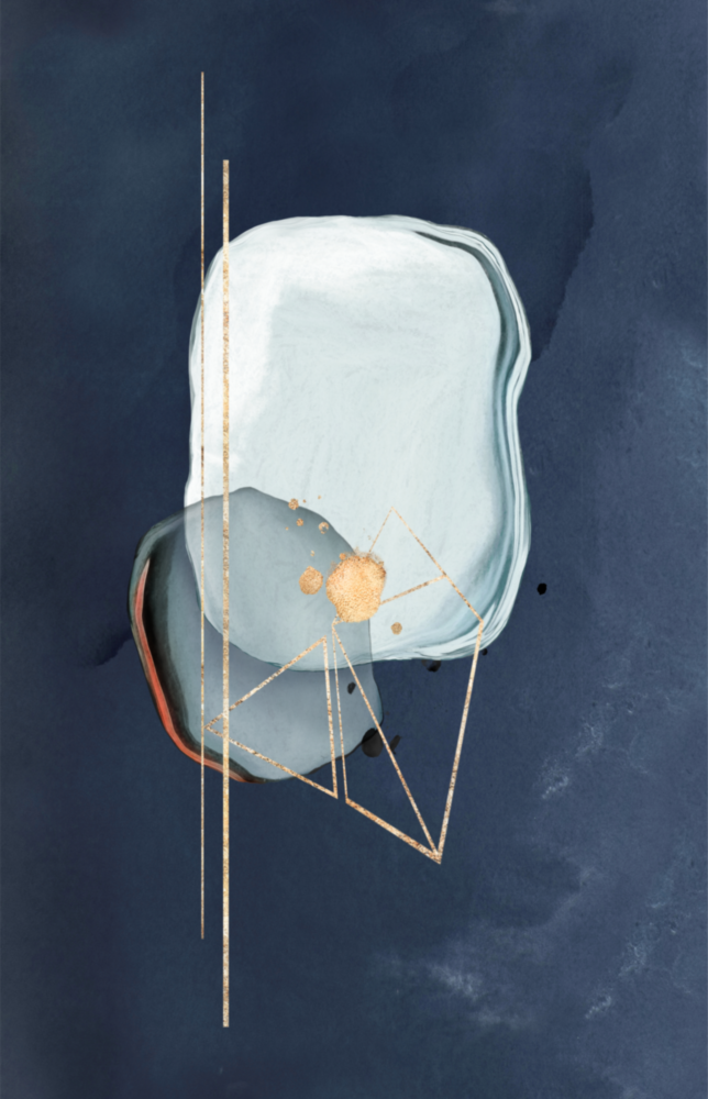 Art mural abstrait en verre gris