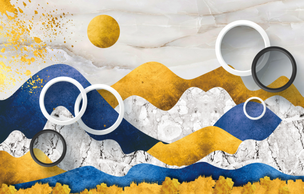 Montagnes colorées Impression sur verre