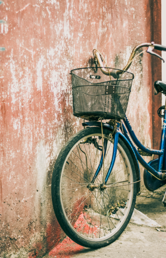 Arte della parete di vetro Cestino in bicicletta