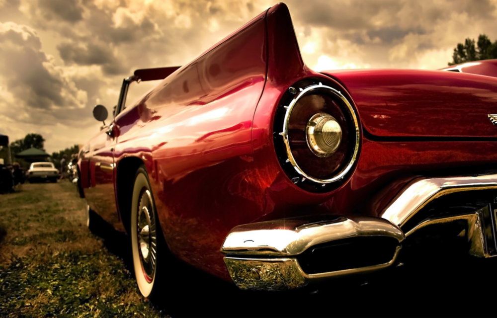 Red Chevrolet Glass Wall Art