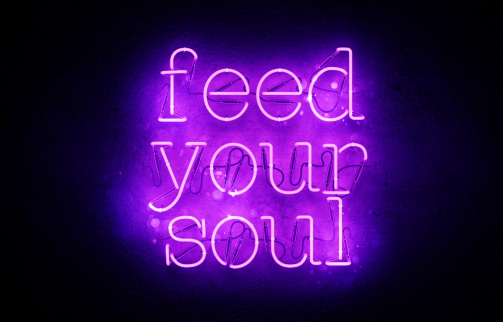 Arte della parete di vetro "Dai da mangiare alla tua anima"