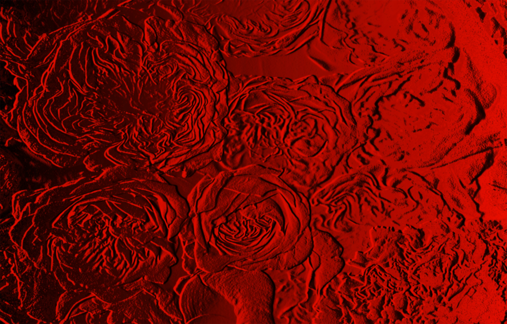 Arte della parete di vetro Rosa modellata