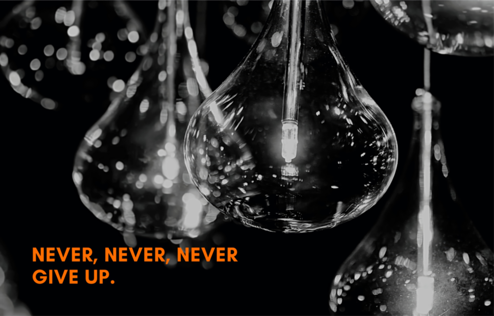 Ne jamais abandonner Impression sur verre