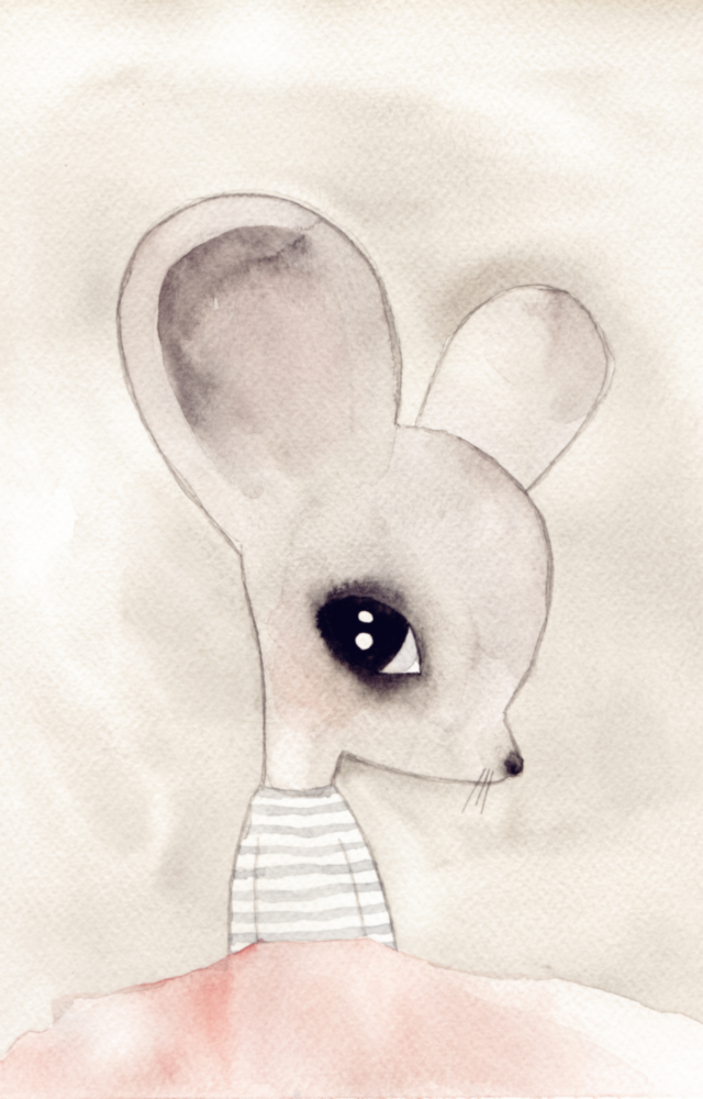 Mignonne souris Impression sur verre