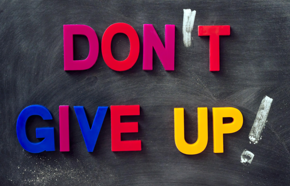 Don't Give Up Glass Wall Art