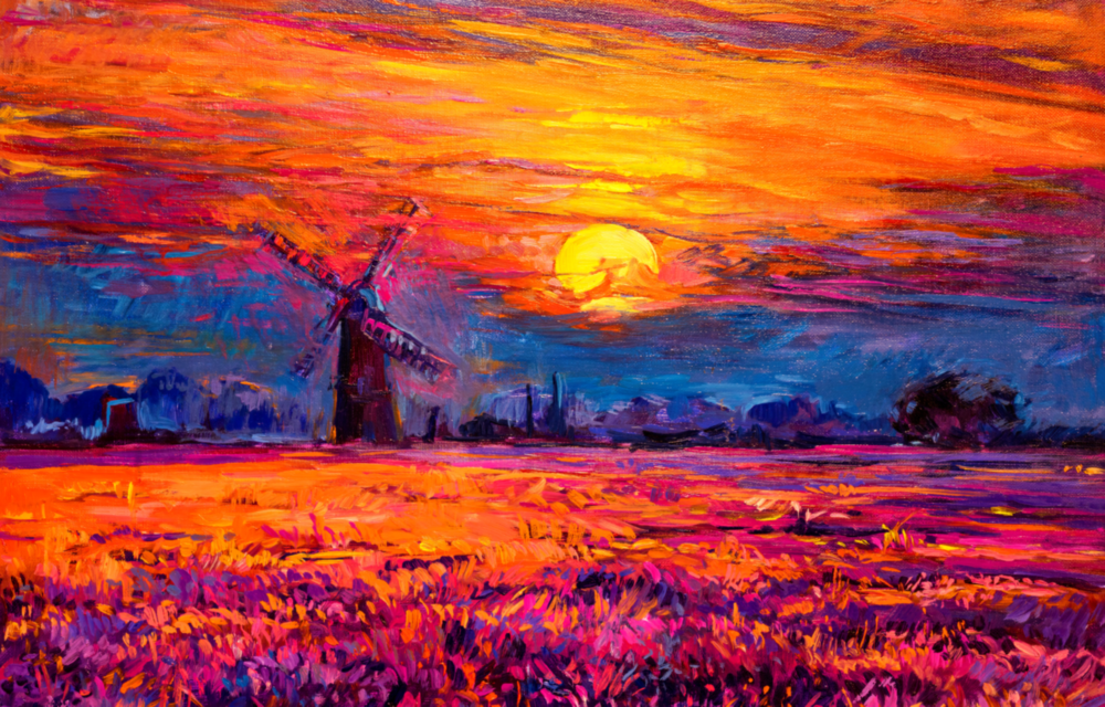 Arte della parete di vetro Tramonto