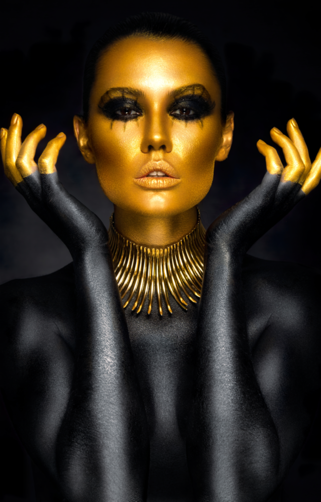 Arte della parete di vetro Donna d'oro