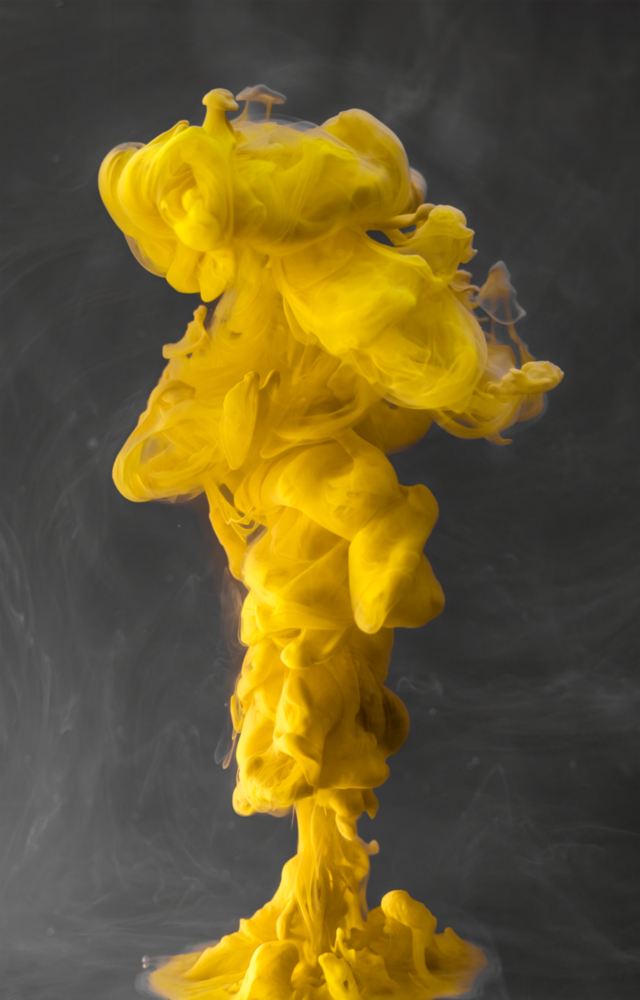 Fumée jaune Impression sur verre