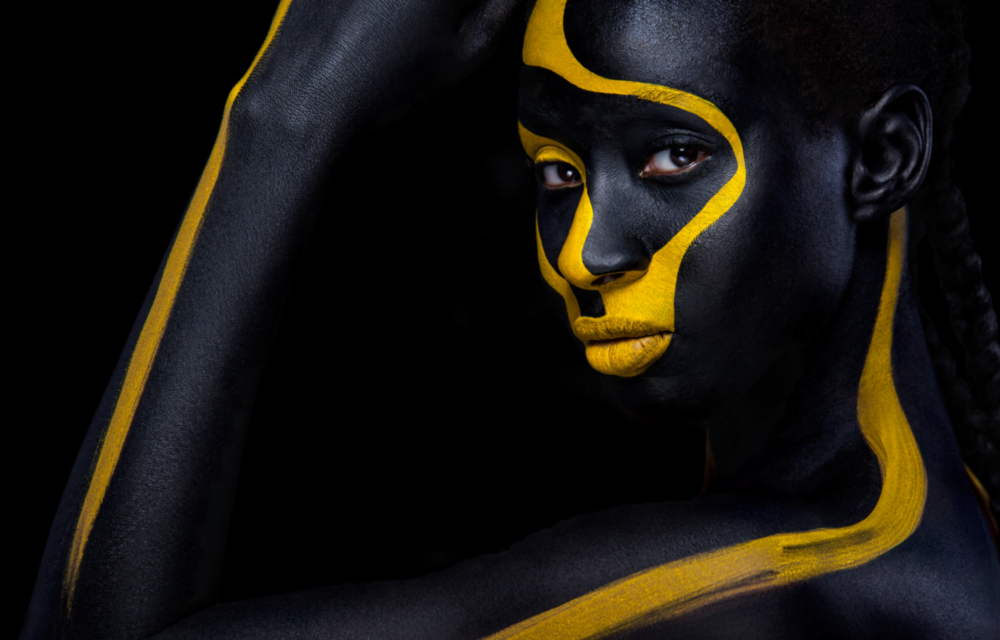 Arte della parete di vetro Donna d'oro