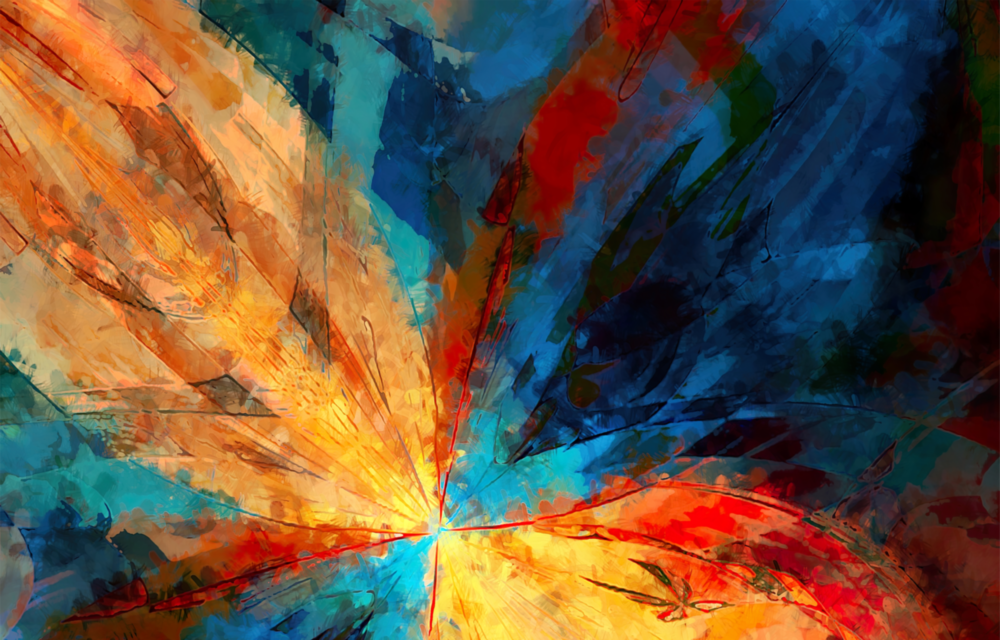 Arte della parete di vetro Fiore frattale