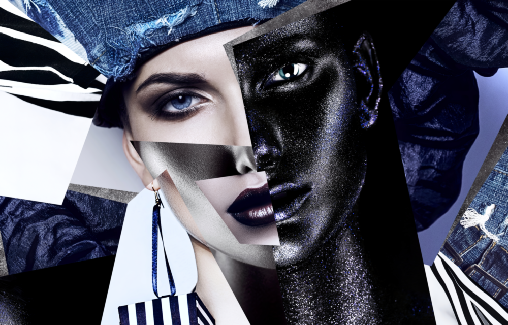 Arte della parete di vetro Ritratto di donna astratta